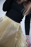 Rock A-linien, goldene Farbe