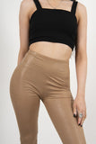 Leggings Kunstleder Schlangenmuster -hellbraun