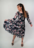 Kleid Blumenmuster, gelb, grün, blau