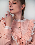Bluse mit Volants und Spitze, verschidene farbe