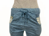 Casual Baumwollhose mit Glitzer